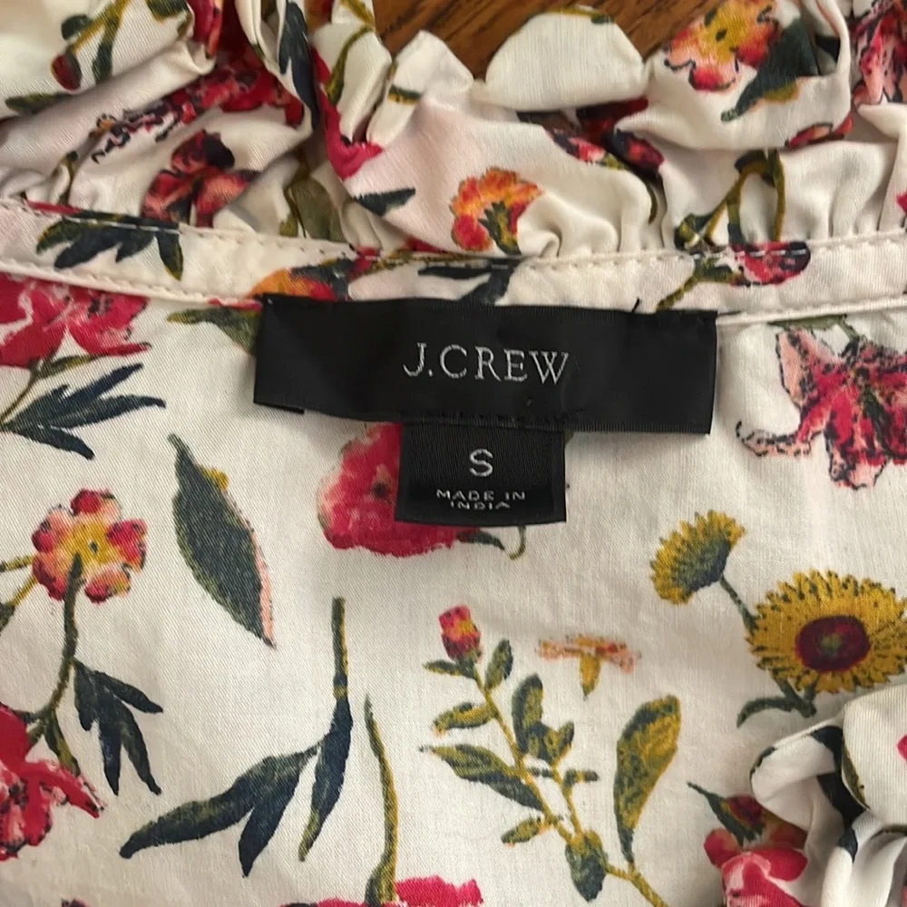 J.Crew Scalloped Tie Neck Vintage Top